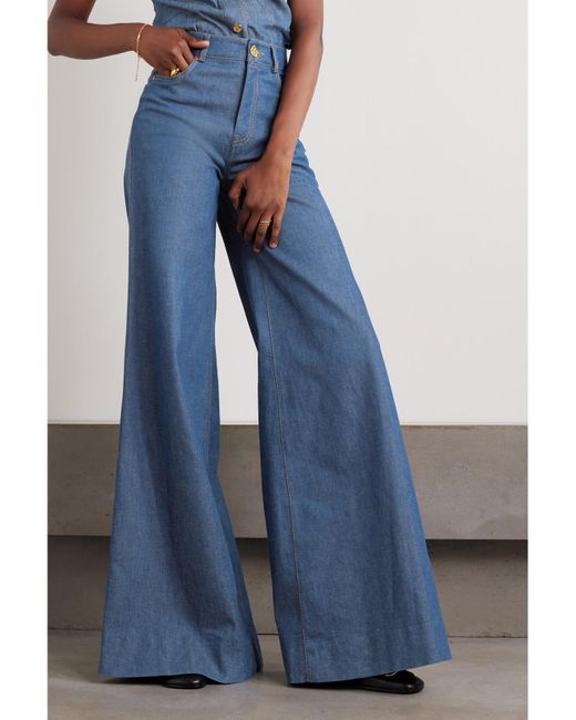 Zimmermann Blue Matchmaker High-Rise Wide-Leg Jeans