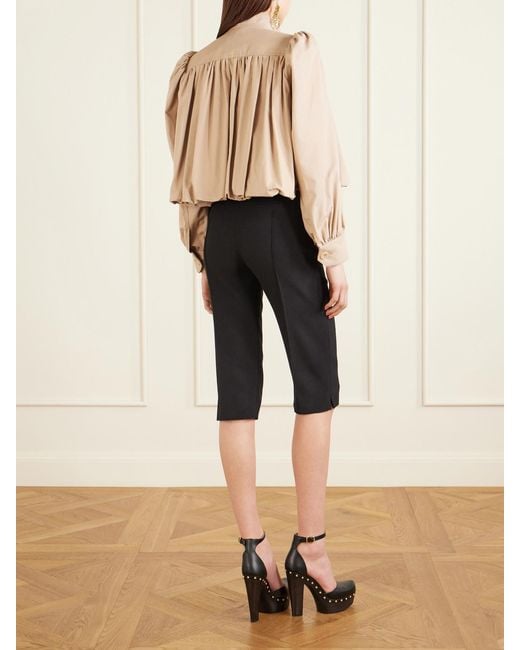 Chloé Natural Cropped Gathered Organic Cotton-Canvas Jacket