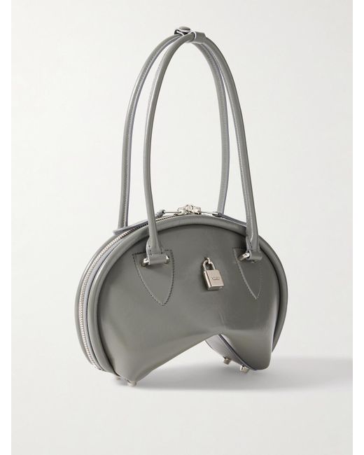 Acne Gray Bowlina Schultertasche Aus Leder