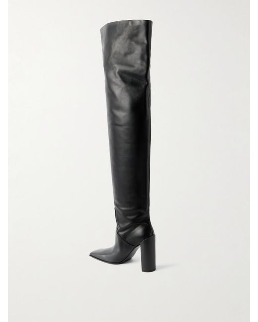 Alaïa Black 90 Leather Over-The-Knee Boots
