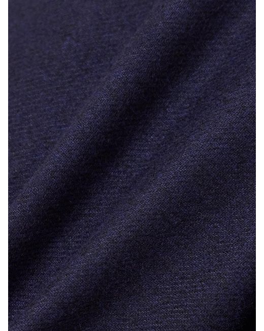 Totême Blue Pleated Flannel Wide-Leg Pants