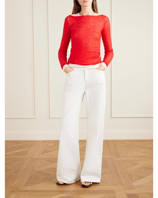 Auralee Red Cashmere Sweater
