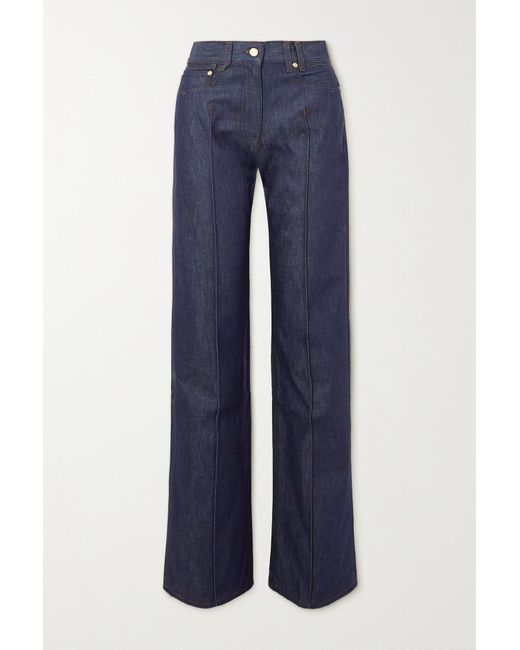 Jacquemus Le Raphia Embroidered Beaded Straight-leg Jeans in Blue | Lyst