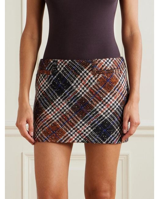 Missoni Multicolor Caperdoni Checked Tweed Mini Skirt