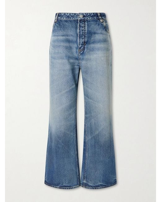 Alaïa Blue Mid-Rise Wide-Leg Jeans