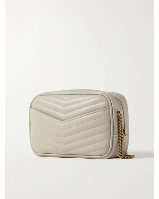 Saint Laurent Natural Lou Mini Matelassé Leather Shoulder Bag
