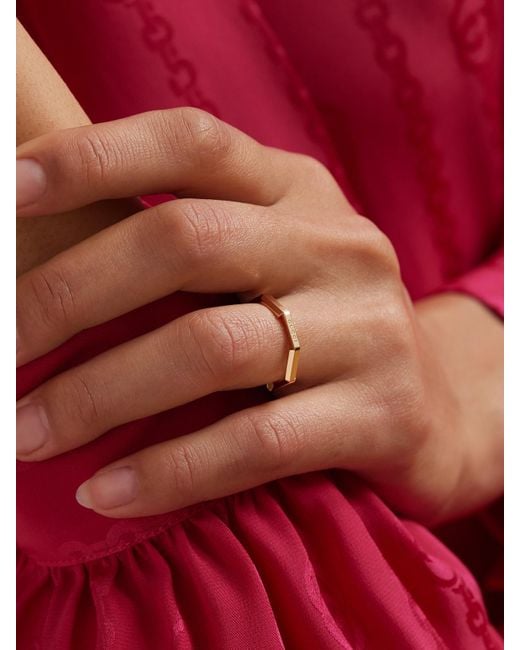 Gucci Natural Link To Love 18-Karat Rose Ring
