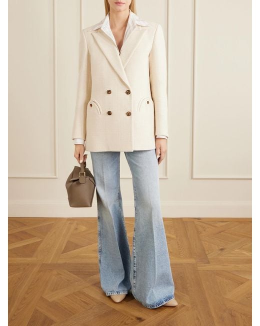 Blazé Milano Natural Missy Everynight Cotton-Blend Tweed Blazer