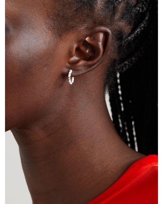 Yvonne Léon Natural 9-Karat, Enamel And Diamond Hoop Earrings