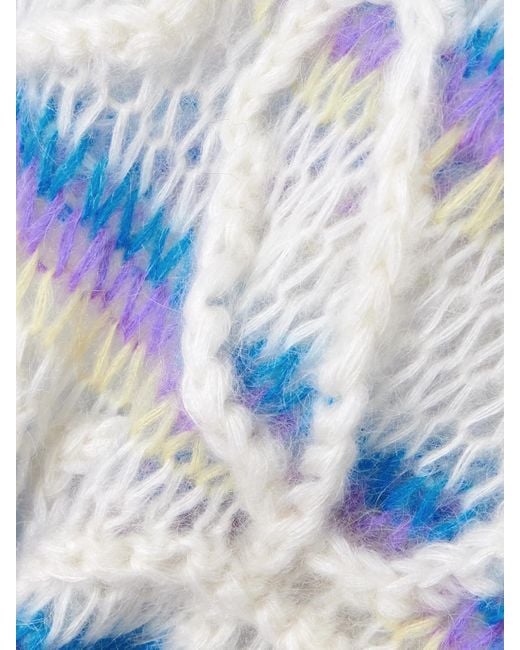 Loewe Blue Anagram Pullover Aus Einer Gestreiften Mohairmischung Mit Stickereien