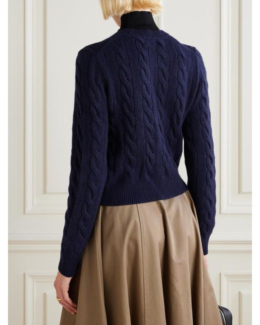 Polo Ralph Lauren Blue Cardigan Aus Einer Woll-Kaschmirmischung