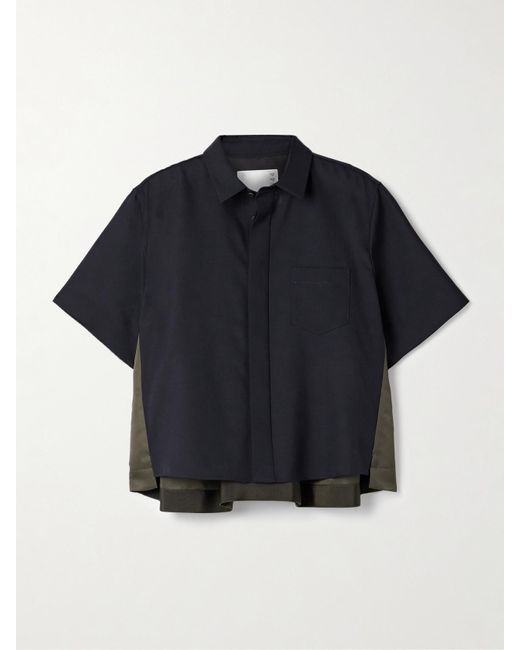 Sacai Blue Hemd Aus Baumwolle Und Shell