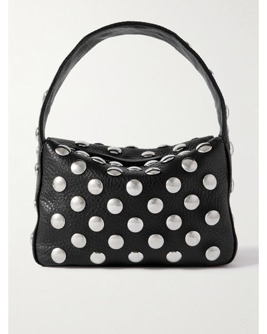 Khaite Black Elena Kleine Schultertasche Aus Strukturiertem Leder Mit Nieten