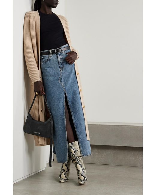 SLVRLAKE Denim Blue Dallas Organic Denim Maxi Skirt