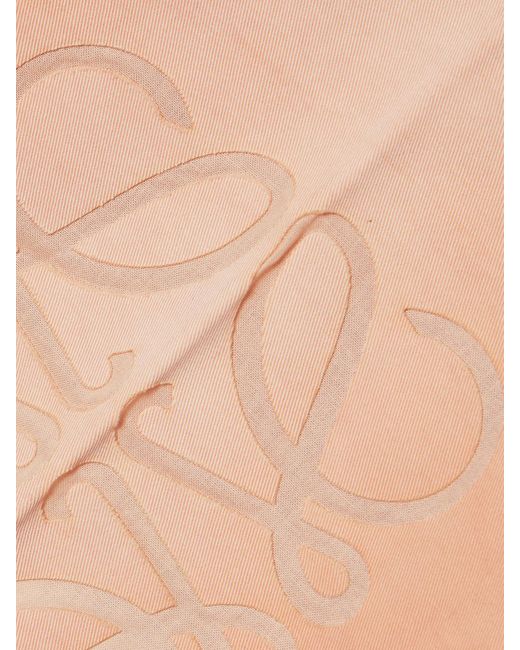 Loewe Natural Paula's Ibiza Anagram Cutout Frayed Pleated Cotton-Twill Shorts