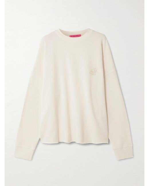 The Elder Statesman Natural Daily Embroidered Cotton And Cashmere-Blend Sweatshirt