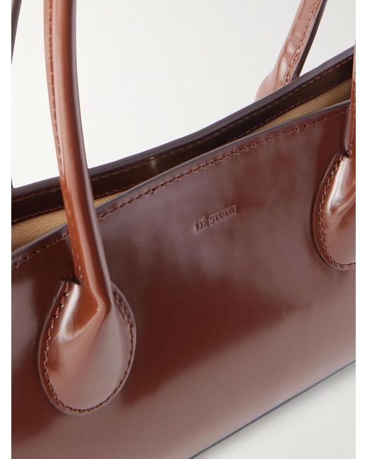 LIE STUDIO Brown The Lou Patent-Leather Bag