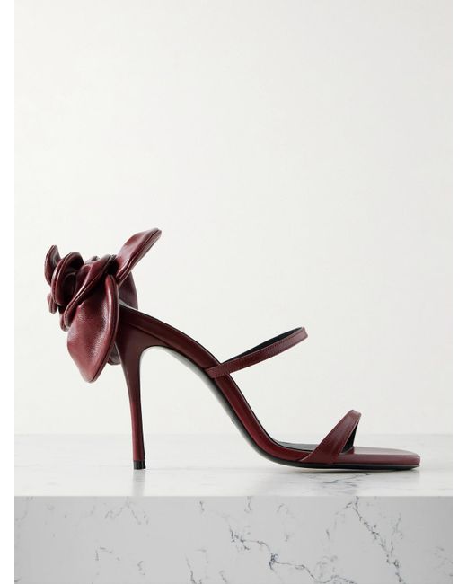 Magda Butrym Red Appliquéd Leather Sandals