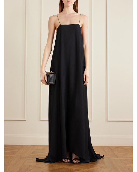 Ralph Lauren Black Erickson Satin Maxi Dress