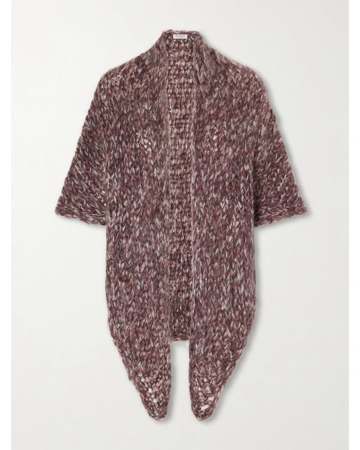 Brunello Cucinelli Red Mohair-Blend Poncho