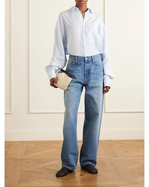 Ssstein Blue High-Rise Wide-Leg Jeans
