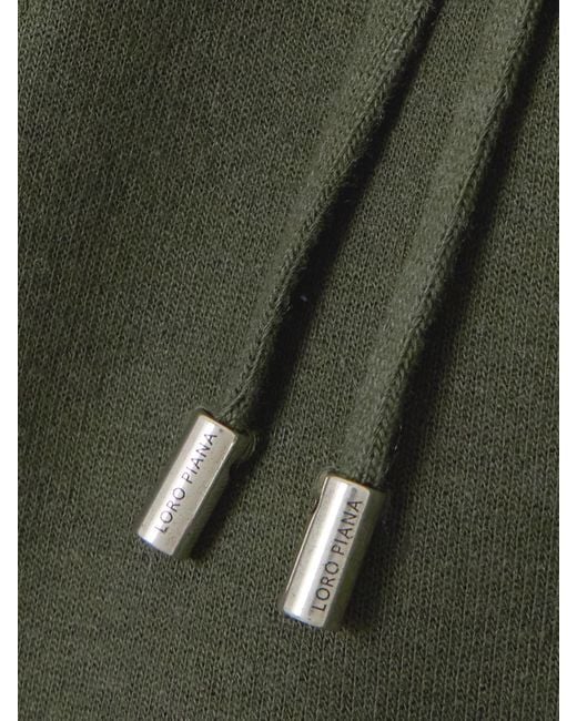 Loro Piana Green Viera Cotton, Silk And Cashmere-Blend Jersey Track Pants