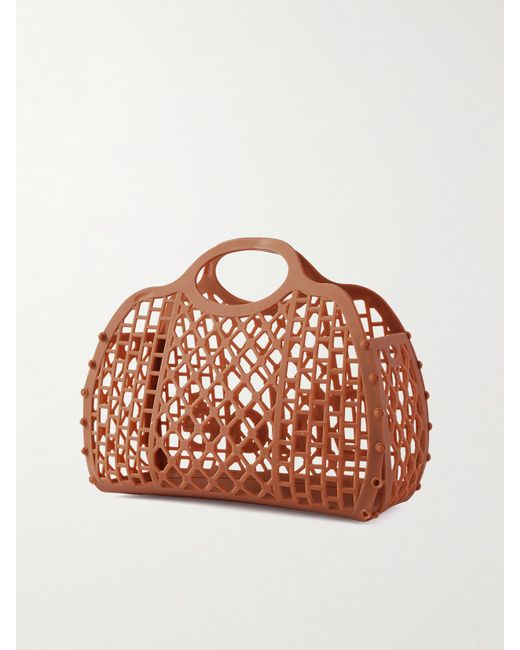 Sac Porté Épaule En Caoutchouc À Finitions En Cuir Et À Clous Cage Chloé en coloris Brown