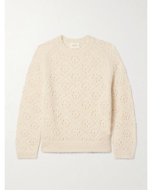 Doen Natural Emiliana Pointelle-Knit Alpaca-Blend Sweater