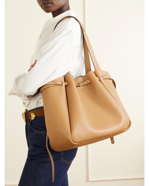 Tory Burch Natural Romy Textured-Leather Tote