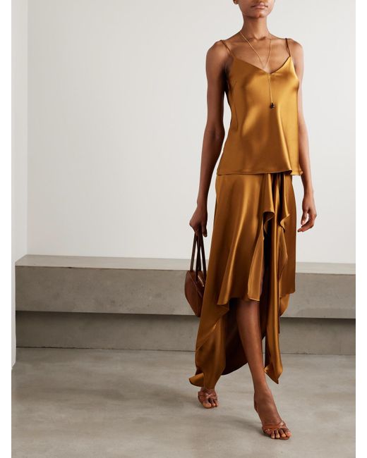Galvan Brown Ischia Top Aus Satin