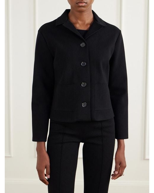 High Sport Black Maude Ribbed Cotton-Blend Jacket