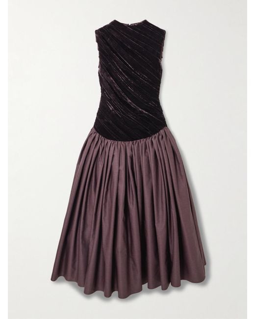 Abadia Purple Ariya Midikleid Aus Samt