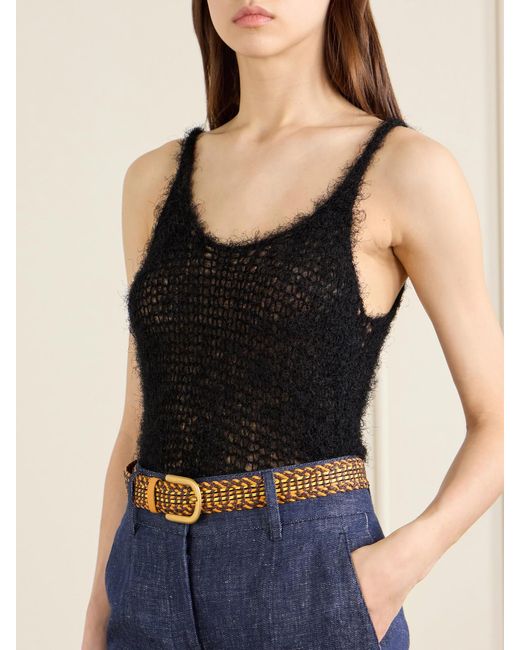 Gabriela Hearst Metallic Sam Woven Leather Waist Belt
