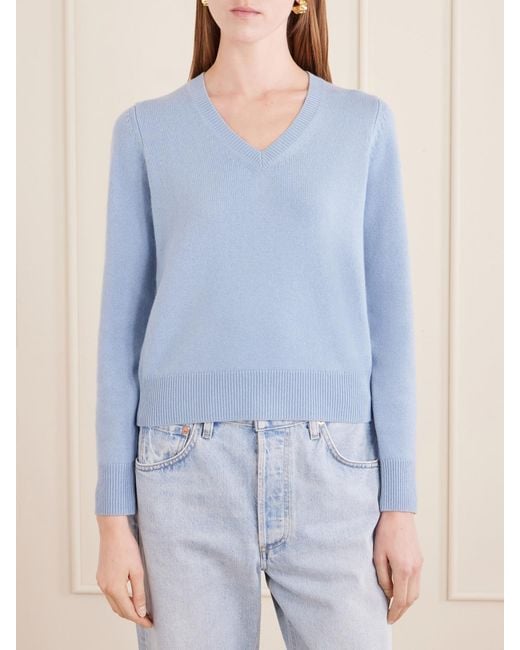 Nili Lotan Blue Camelia Knitted Cashmere Sweater