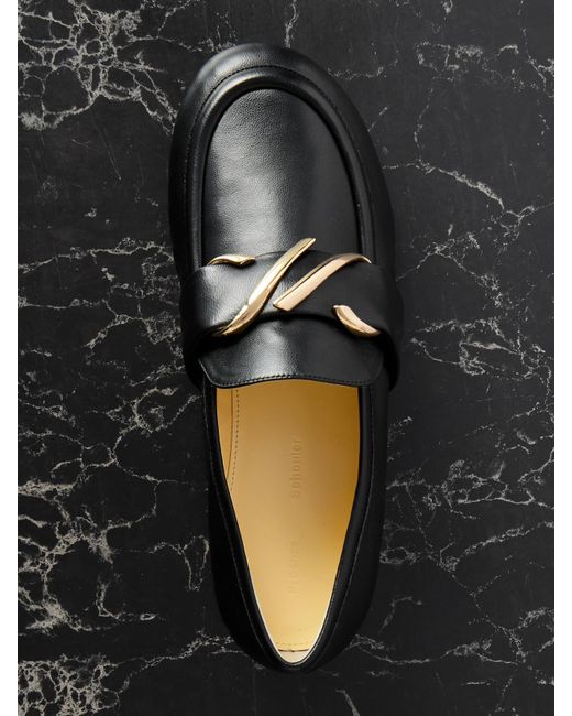 Proenza Schouler Black Monogram Loafers Aus Leder Mit Verzierung