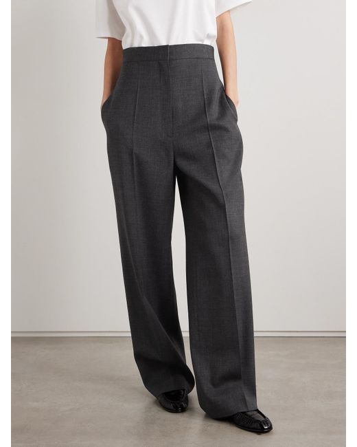 The Row Blue Gordon Wool Wide-Leg Pants