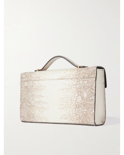 DeMellier London Natural The Vancouver Clutch Aus Leder Mit Eidechseneffekt