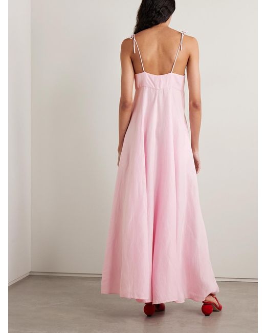Rosie Assoulin Pink High Garden Woven Maxi Dress
