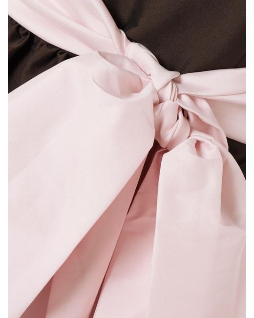 BERNADETTE Pink Lina Strapless Bow-Embellished Taffeta Gown