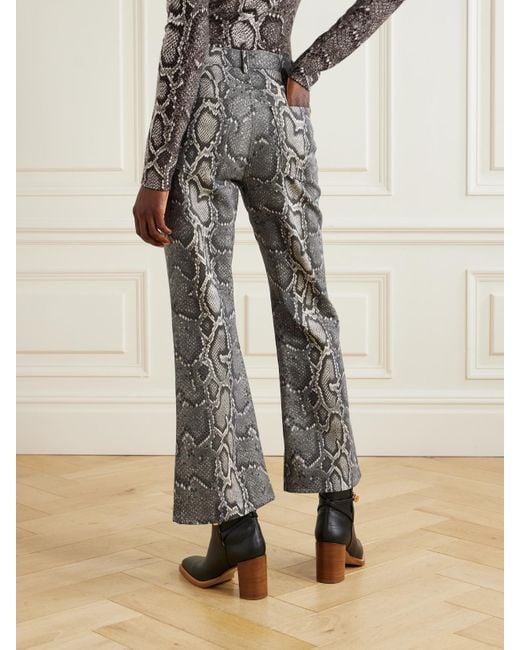 Gabriela Hearst Gray Ezra Halbhohe Bootcut-Jeans Aus Recyceltem Denim Mit Schlangenprint