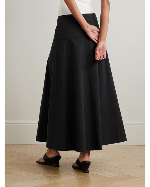 St. Agni Black Paneled Cotton-Blend Maxi Skirt