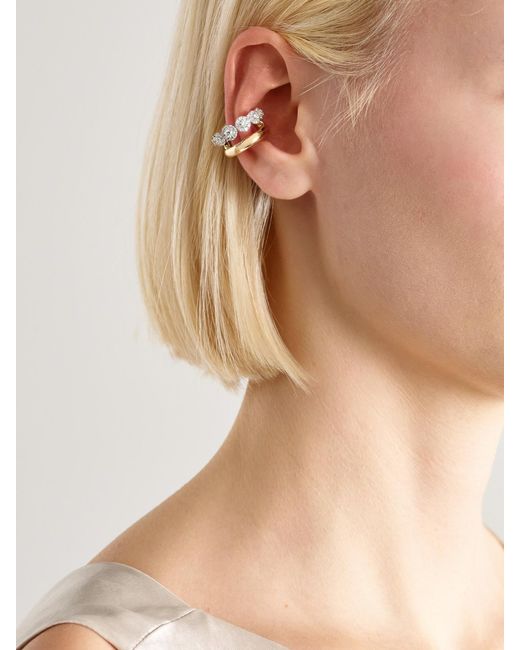 YEPREM Natural Whisper 18-Karat And Diamond Ear Cuff