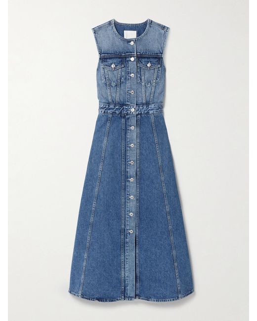 Citizens of Humanity Blue Idalene Midi-Hemdblusenkleid Aus Bio-Denim