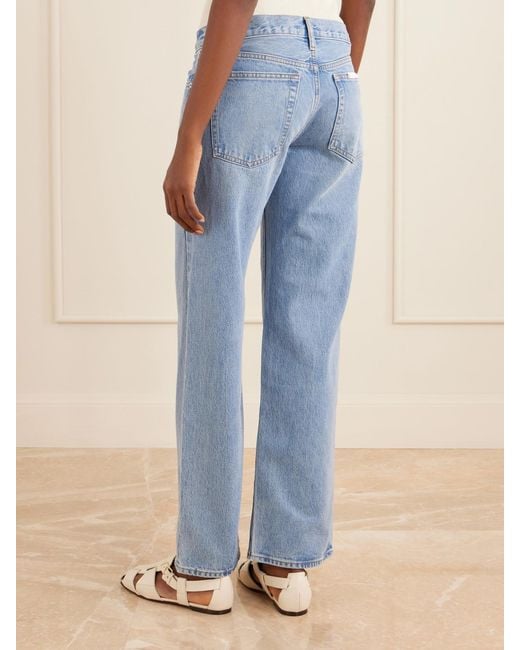 FRAME Blue The Saturday Low-Rise Straight-Leg Jeans