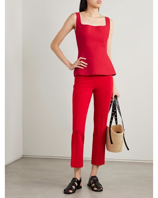 High Sport Red Inna Cotton-Blend Jacquard Tank
