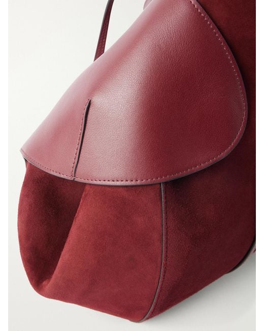 Neous Red Berenices Suede And Leather Tote