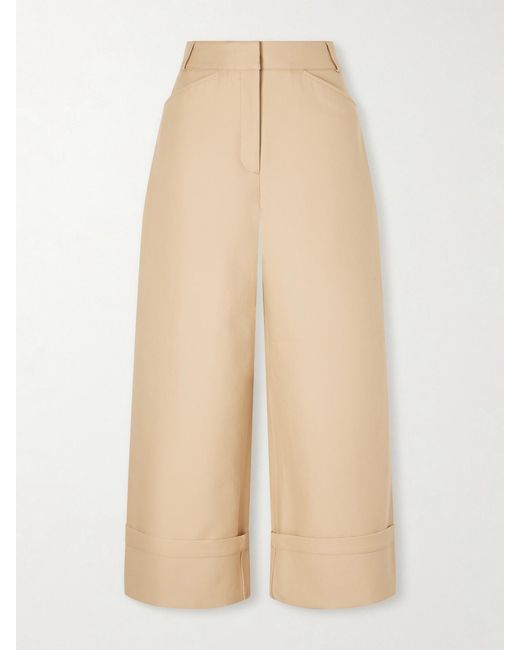 Another Tomorrow Natural Organic Cotton High-Rise Wide-Leg Pants
