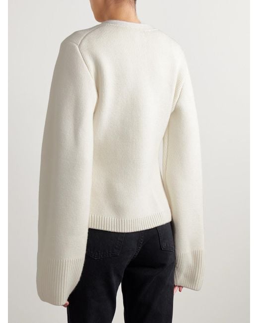 Khaite Natural Scarlet Cashmere Cardigan
