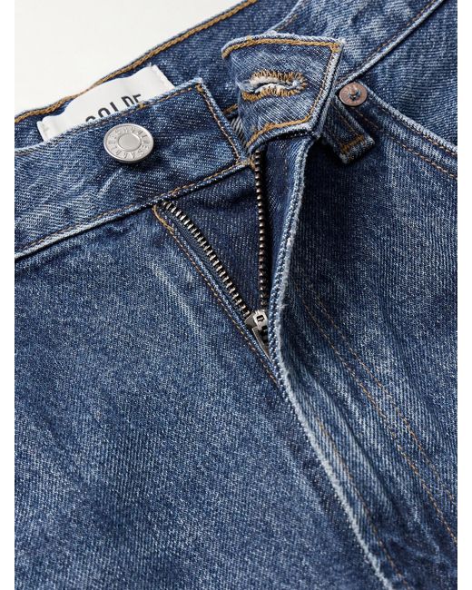 Agolde Blue Low Curve Mid-Rise Wide-Leg Jeans