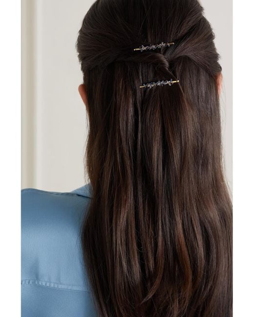 Suzanne Kalan Metallic 18-Karat, Sapphire And Diamond Hair Slide